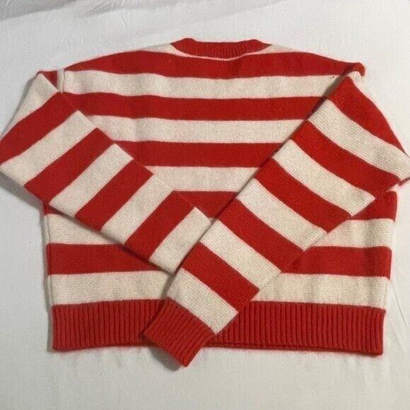 Diane von Furstenberg Striped Crewneck Long-Sleeve Baseball Pullover Medium - Picture 4 of 4